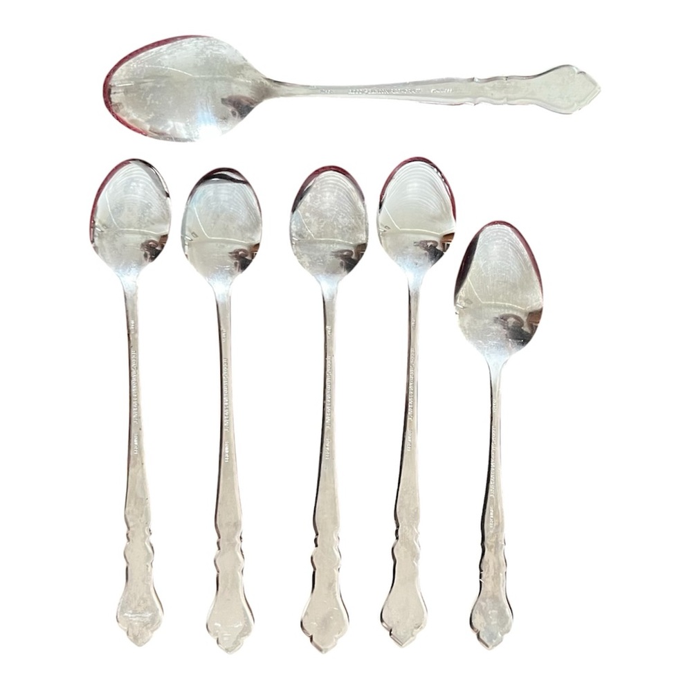 Reed & Barton Stainless Steel Carriage Pattern 6 Spoons